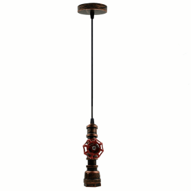 Pipe Tap Pendent Lights (Color: Rustic Red)