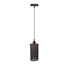 Pendant Light Drum Cage Model 5 (Color: Rustic Red)