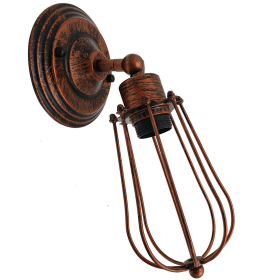 Birdcage Balloon Shape wall light (Color: Rustic Red)