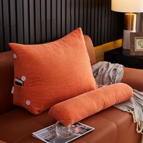 Waist Backrest Pillow Bedside Backrest Lumbar Cushion Bed Sofa (Option: Orange-45x22x50cm with headrest)