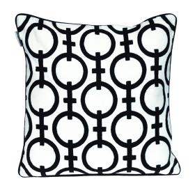 Parkland Collection Transitional Geometric Black 20" x 20" Pillow (Color: Black1, size: 20" x 20")