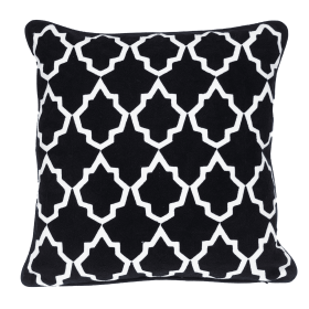 Parkland Collection Transitional Geometric Black 20" x 20" Pillow (Color: Black2, size: 20" x 20")