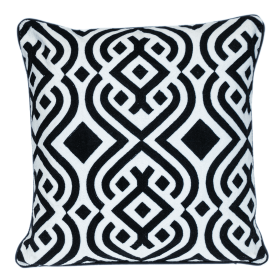 Parkland Collection Transitional Geometric Black 20" x 20" Pillow (Color: Black3, size: 20" x 20")