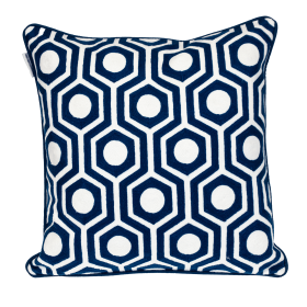 Parkland Collection Transitional Geometric Blue Square 20" x 20" Pillow (Color: Blue3, size: 20" x 20")