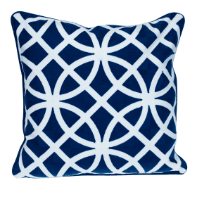 Parkland Collection Transitional Geometric Blue Square 20" x 20" Pillow (Color: Blue5, size: 20" x 20")