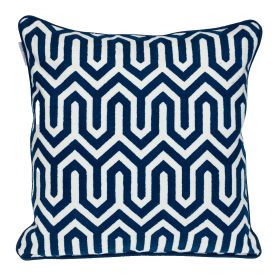 Parkland Collection Transitional Geometric Blue Square 20" x 20" Pillow (Color: Blue6, size: 20" x 20")