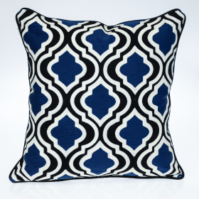 Parkland Collection Geometric Blue And White Square 20" x 20" Pillow (Color: Blue, White, Blue, size: Style 1)