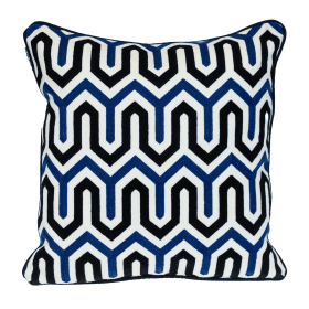 Parkland Collection Geometric Blue And White Square 20" x 20" Pillow (Color: Blue, White, Blue, size: Style 2)