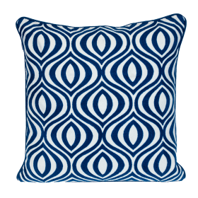 Parkland Collection Transitional Geometric Blue Square 20" x 20" Pillow (Color: Blue7, size: 20" x 20")