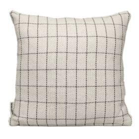 Parkland Collection Transitional Plaid White Square Pillow (Color: White, size: 18" x 18")