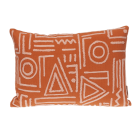 Parkland Collection Transitional Geometric Orange Pillow (Color: Orange, size: 14" x 20")