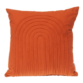 Parkland Collection Transitional Geometric Orange Pillow (Color: Orange, size: 18" x 18")