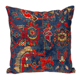 Parkland Collection Transitional Tapestry Square 18" x 18" Pillow (Color: Blue, size: 18" x 18")