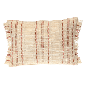 Parkland Collection Transitional Stripes Rectangle 14" x 20" Pillow (Color: Beige, size: 14" x 20")