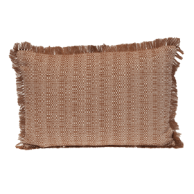 Parkland Collection Transitional Stripes Rectangle 14" x 20" Pillow (Color: Brown, size: 14" x 20")