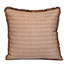 Parkland Collection Transitional Stripes Square Pillow (Color: Brown, size: 24" x 24")