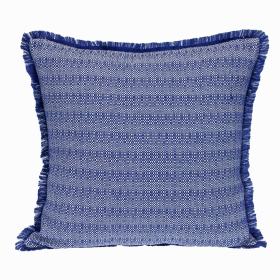 Parkland Collection Transitional Stripes Square Pillow (Color: Blue, size: 24" x 24")