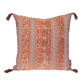 Parkland Collection Transitional Stripes Square Pillow (Color: Pink, size: 18" x 18")