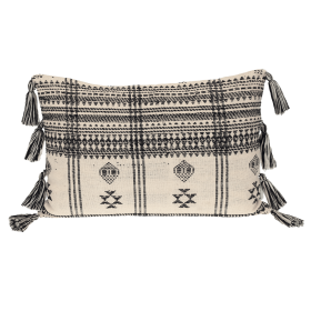 Parkland Collection Transitional Tribal Rectangle 14" x 20" Pillow (Color: Beige, size: 14" x 20")