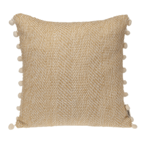 Parkland Collection Transitional Woven Square 18" x 18" Pillow (Color: Beige, size: 18" x 18")