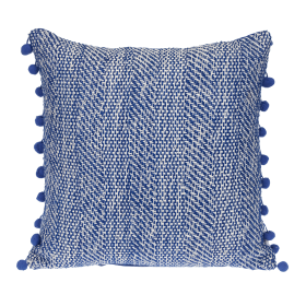 Parkland Collection Transitional Woven Square 18" x 18" Pillow (Color: Blue2, size: 18" x 18")