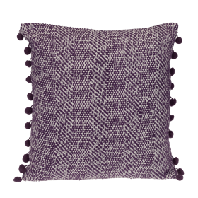 Parkland Collection Transitional Woven Square 18" x 18" Pillow (Color: Purple2, size: 18" x 18")