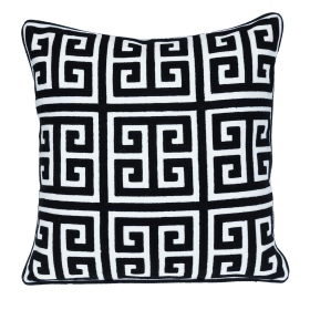 Parkland Collection Transitional Interlocking 20" x 20" Pillow (Color: Black, size: 20" x 20")