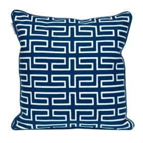 Parkland Collection Transitional Geometric Blue Square 20" x 20" Pillow (Color: Blue8, size: 20" x 20")