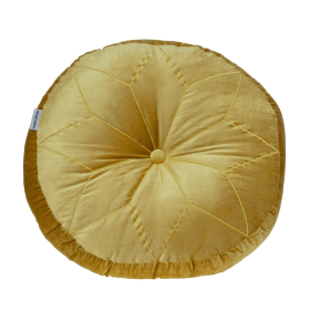 Parkland Collection Dorte Transitional Round Floor Pillow (Color: Bright Yellow, size: 20" x 20")