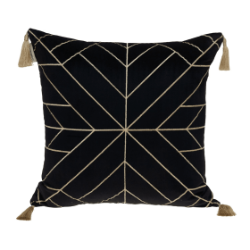 Parkland Collection Zella Transitional Throw Pillow (Color: Black, size: 20" x 20")