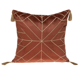 Parkland Collection Zella Transitional Throw Pillow (Color: Burnt Orange, size: 20" x 20")