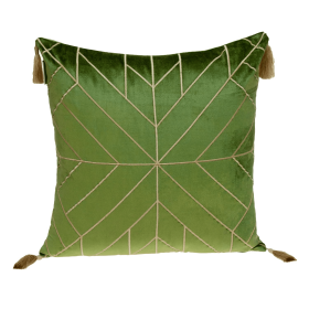 Parkland Collection Zella Transitional Throw Pillow (Color: Olive, size: 20" x 20")