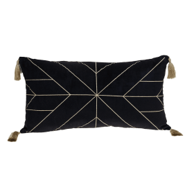 Parkland Collection Zella Transitional Throw Pillow (Color: Black, size: 12" x 24")