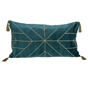 Parkland Collection Zella Transitional Throw Pillow (Color: Teal, size: 12" x 24")