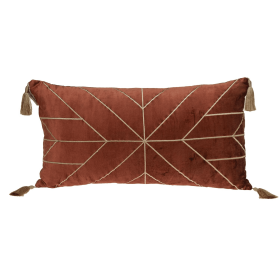 Parkland Collection Zella Transitional Throw Pillow (Color: Burnt Orange, size: 12" x 24")