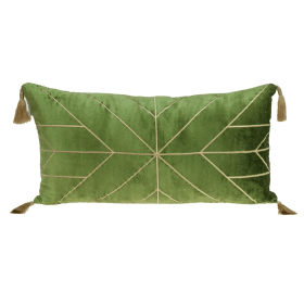 Parkland Collection Zella Transitional Throw Pillow (Color: Olive, size: 12" x 24")