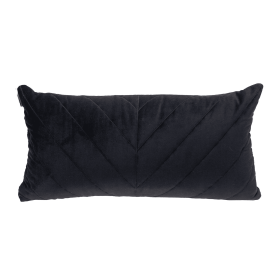 Parkland Collection Tobyn Transitional Quilted Throw Pillow (Color: Black, size: 12" x 24")