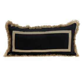 Parkland Collection Catia Transitional Throw Pillow (Color: Black, size: 12" x 24")