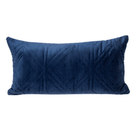 Parkland Collection Reta Transitional Quilted Throw Pillow (Color: Blue/Navy, size: 12" x 24")