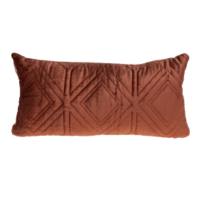 Parkland Collection Reta Transitional Quilted Throw Pillow (Color: Burnt Orange, size: 12" x 24")