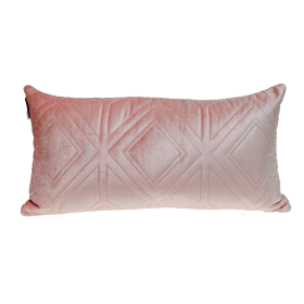 Parkland Collection Reta Transitional Quilted Throw Pillow (Color: Pink, size: 12" x 24")