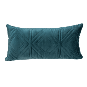 Parkland Collection Reta Transitional Quilted Throw Pillow (Color: Teal, size: 12" x 24")