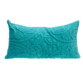 Parkland Collection Cristal Transitional Quilted Throw Pillow (Color: Aqua, size: 12" x 24")