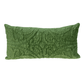 Parkland Collection Cristal Transitional Quilted Throw Pillow (Color: Olive, size: 12" x 24")