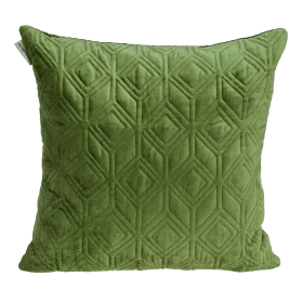 Parkland Collection Aleta Transitional Quilted Throw Pillow (Color: Olive, size: 20" x 20")