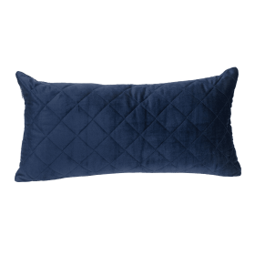 Parkland Collection Milo Transitional Quilted Throw Pillow (Color: Navy, size: 12" x 24")