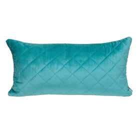 Parkland Collection Milo Transitional Quilted Throw Pillow (Color: Aqua, size: 12" x 24")