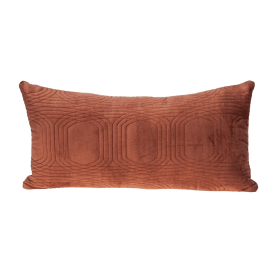 Parkland Collection Iphis Transitional Quilted Throw Pillow (Color: Burnt Orange, size: 12" x 24")