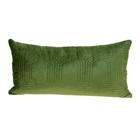 Parkland Collection Iphis Transitional Quilted Throw Pillow (Color: Olive, size: 12" x 24")