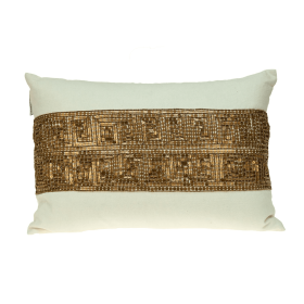 Parkland Collection Misty Transitional Lumbar Throw Pillow (Color: Off White, size: 14" x 20")